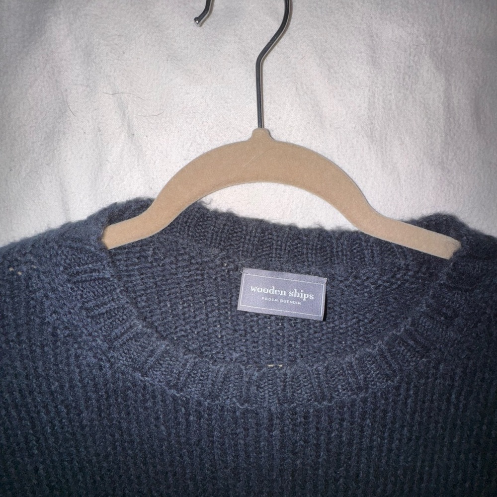 Wooden Ships Navy 'Let It Snow' Oversized Crew Sweater - Picture 5 of 6